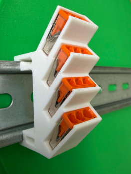 Preview: SOIXX Hutschienenhalter XWD für WAGO 2273-203 DIN Rail 35mm Weiß