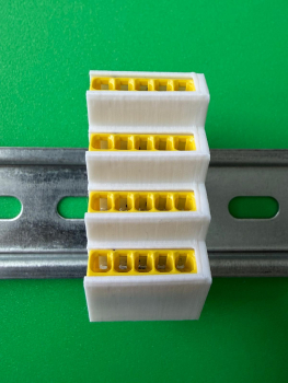 Preview: SOIXX Hutschienenhalter XWD für WAGO 2273-205 DIN Rail 35mm Weiß