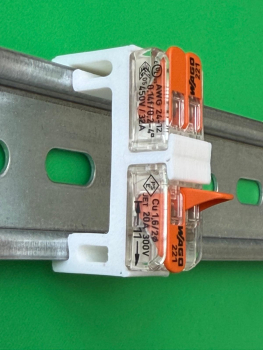 Preview: 5er Pack SOIXX Hutschienenhalter XWD für 2x WAGO 221-412 DIN Rail 35mm Weiß