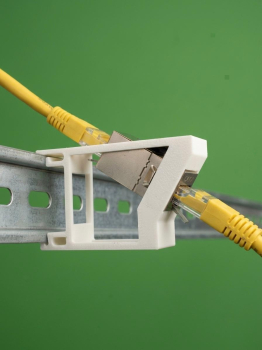 SOIXX Hutschienenhalter für Keystone Module RJ45 Netzwerk Cat6, Cat7, Cat8 DIN Rail 35 mm Adapter
