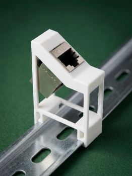 SOIXX Hutschienenhalter für Keystone Module RJ45 Netzwerk Cat6, Cat7, Cat8 DIN Rail 35 mm Adapter