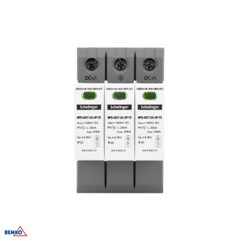 Schelinger Überspannungsschutz 3P 20kA DC 1000V Typ T2 (C) A52-SPD-GDT-DC-3P-T2