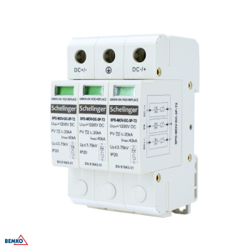Schelinger Überspannungsschutz 3P 20kA DC 1200V Typ T2 (C) A53-SPD-MOV-DC-3P-T2