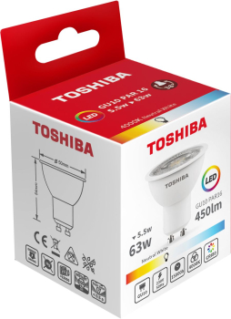 Preview: LED Strahler 5,5W Toshiba 4000K GU10 neutralweiss 450Lm