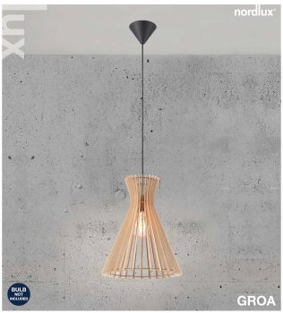 Hängeleuchte Groa 34 Nordlux braun Holz Pendelleuchte 2112453014