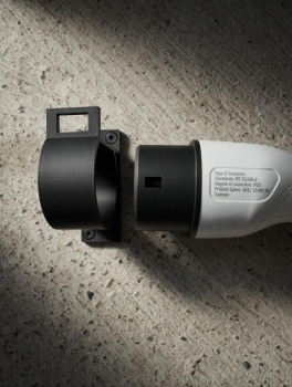 SOIXX Wandhalterung Typ 2 für EV Ladekabel, Schwarz, seitlich rechts, passend für alle Typ 2 Stecker nach DIN EN 62196-1 XEV-2SR-032