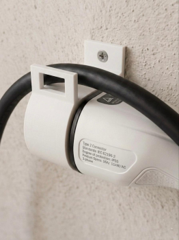 Preview: SOIXX Wandhalterung Typ 2 für EV Ladekabel weiss Halter für alle Typ 2 Stecker