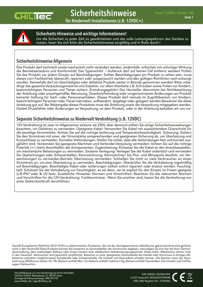 Einbau-Bewegungsmelder "CT-PIR Mini" 12V DC 1-60W Ø15mm 22261