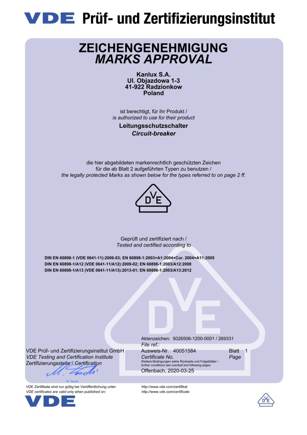 Ideal Leitungsschutzschalter KMB6 C6 1P 6A KMB6-C6/1 VDE 23157