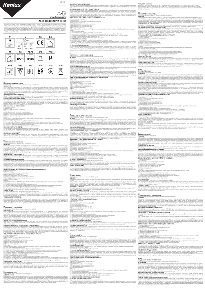 Bewegungssensor PIR ALER JQ H160/V20 Aufputz IP44 1200W Sensor Schwarz 23458