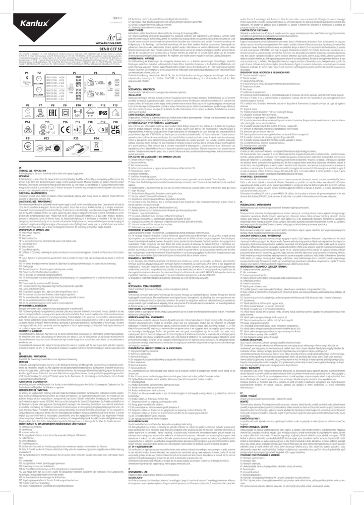 LED Wandleuchte Deckenleuchte BENO Sensor IP65 graphit 3000-4000K eckig 12-18W CCT Kanlux 38788
