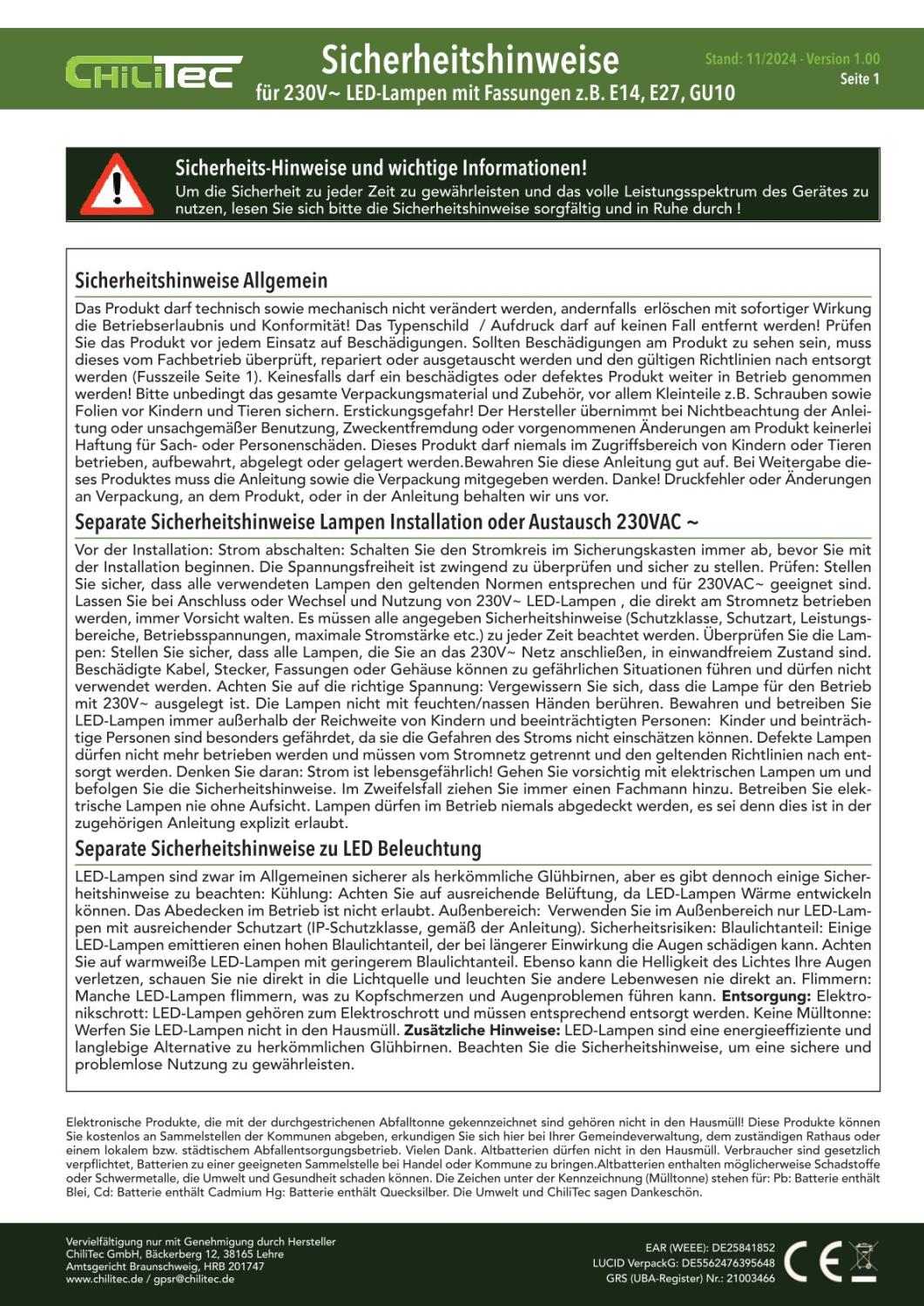 ChiliTec LED Strahler GU10 "W90" warmweiß 825lm 9W 100° 3030K 23878