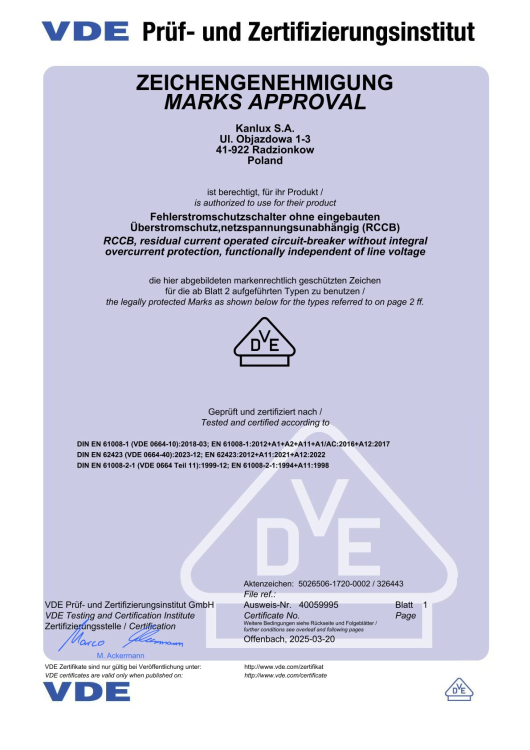 FI Schalter 25A Typ B - Fehlerstromschutzschalter 4P KRD10-4/25/30-B IDEAL 38539 VDE