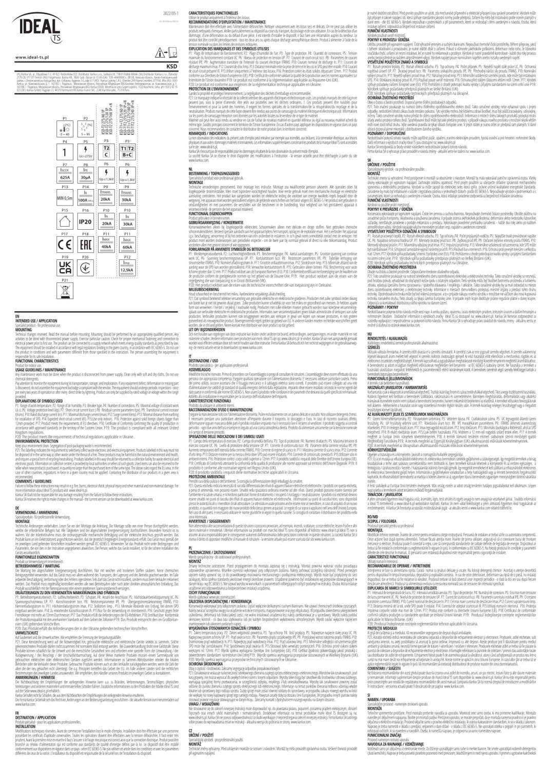 Überspannungsschutzschalter KSD T1+T2 275/240 3P+N 60kA Überspannungsschutz Ideal 23920