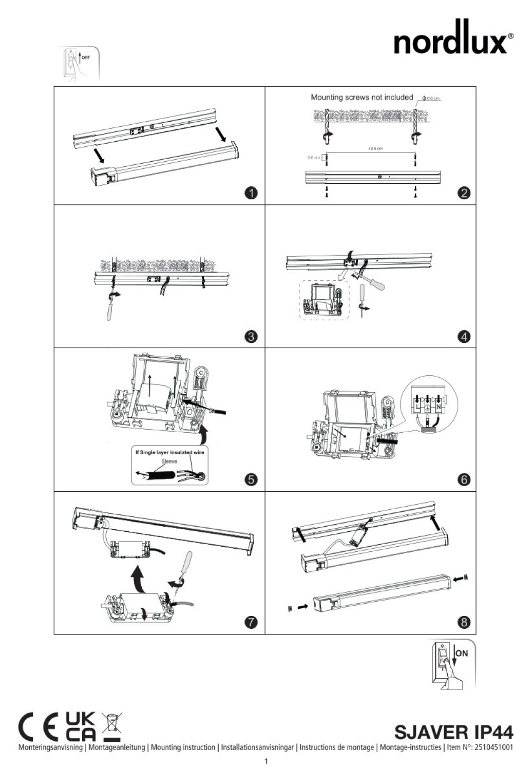 Nordlux LED Spiegelleuchte Sjaver IP44 Wandleuchte 3000/4000K RA90 mit Steckdose weiss 2510451001