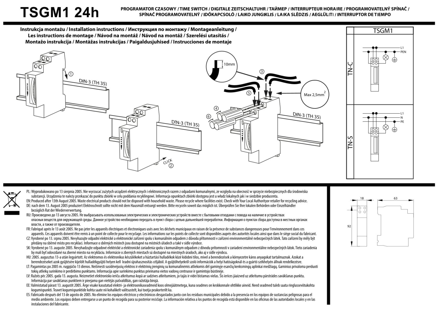 Schelinger Zeitschaltuhr mechanisch 24H A26-TSGM1
