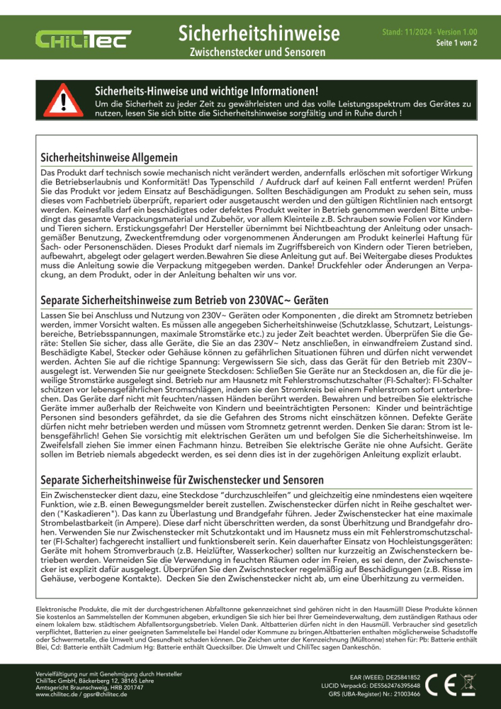 Zwischenstecker mit Bewegungsmelder 120° 9m Reichweite 230V 1200W weiß PIR-Sensor LED geeignet