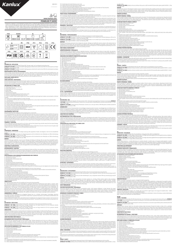60W LED Netzteil 24 VDC POWELED P Trafo Kanlux 26816