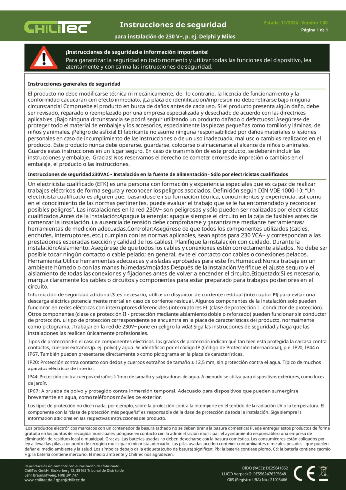 Feuchtraum Kontroll-Schalter IP44 grau ChiliTec 20491