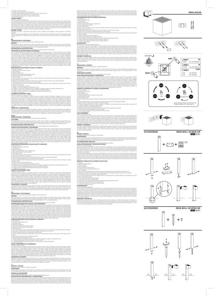 Kanlux LED Solar Wandleuchte REKA CCT 3000/4000/6500K Mikrowellen Sensor grau 3W IP65 28996