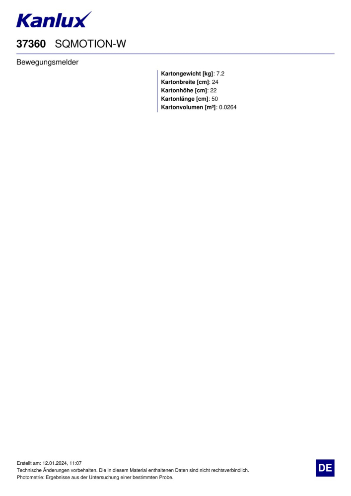 Kanlux Bewegungsmelder SQMOTION Mikrowellen-Sensor Wiess 37360