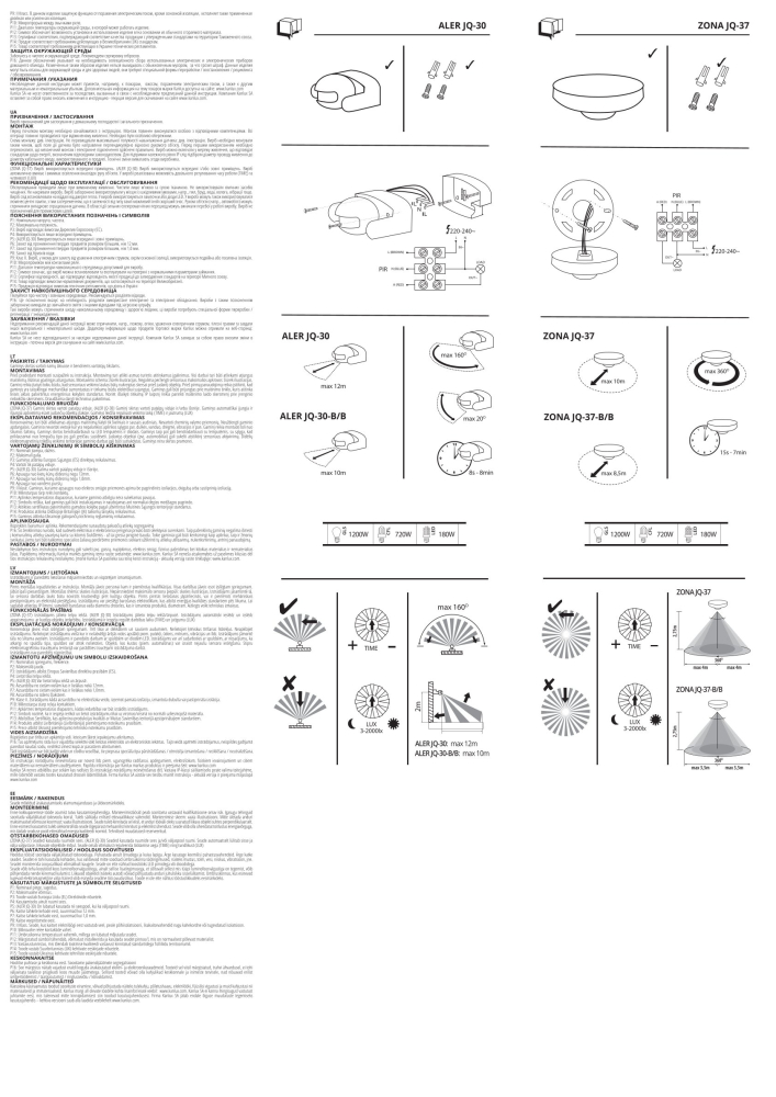 Bewegungsmelder PIR ZONA JQ Aufputz Sensor schwarz/schwarz 37379