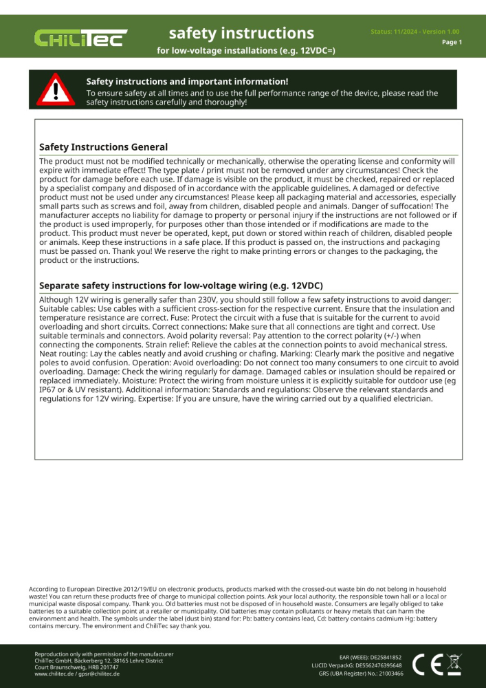 Bewegungsmelder 12-24VDC 6A 8m Reichweite 60° 22239