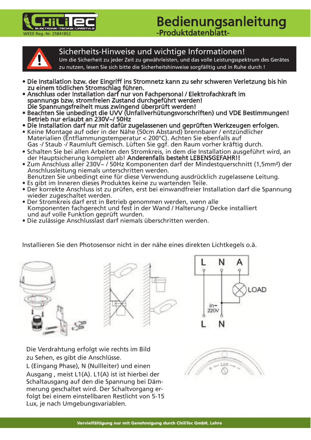 Outdoor Dämmerungsschalter "DS-65" IP44 21178
