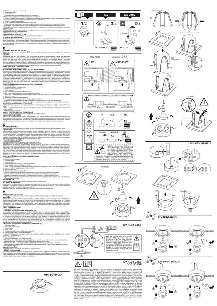 Deckenleuchte MINI BORD DLP-50-B schwarz Kanlux 28783