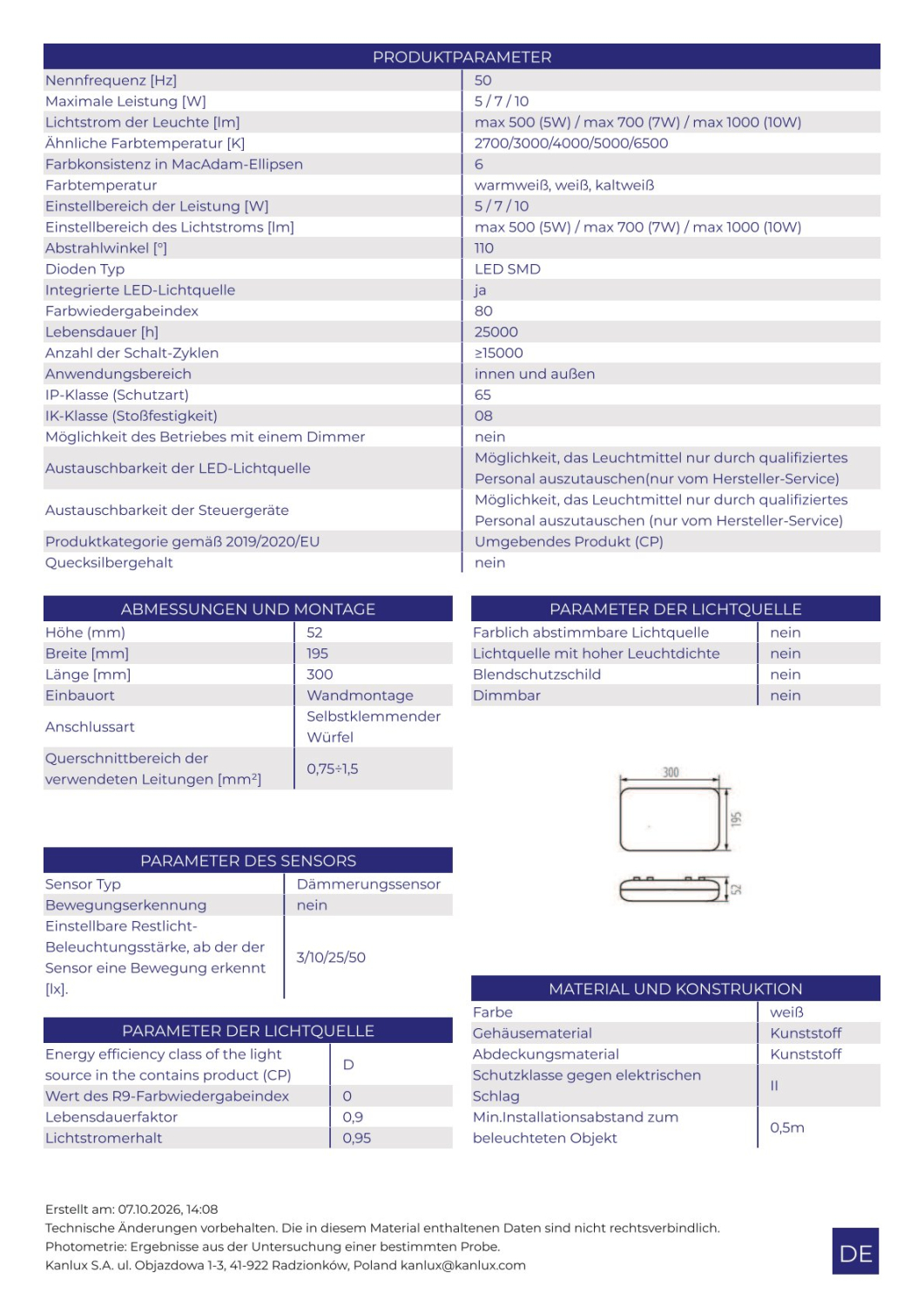 LED Fassadenleuchte PORTOS Hausnummernleuchte CCT 2700/3000/4000/5000/6500K IP65 weiss 29072
