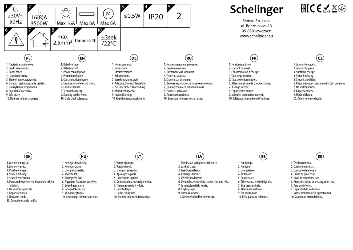 Schelinger Zeitschaltuhr mechanisch 24H A26-TSGM1