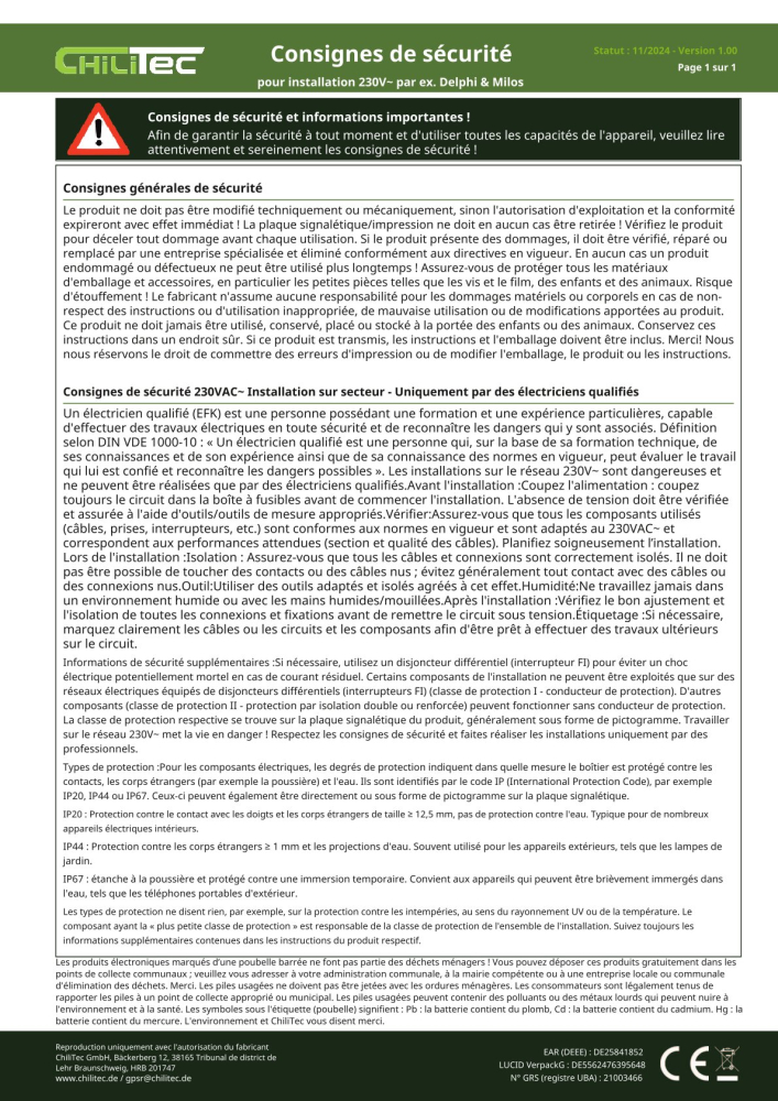 Feuchtraum Kontroll-Schalter IP44 grau ChiliTec 20491