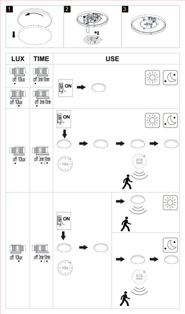 Nordlux MONTONE 33 Sensor Deckenleuchte 3000K IP44 13W 1300Lm 2210476101