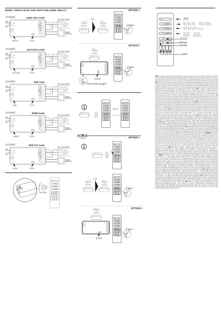 Controller für LED-Streifen CTRLD 12/24V M/RGB/CCT Kanlux 22149