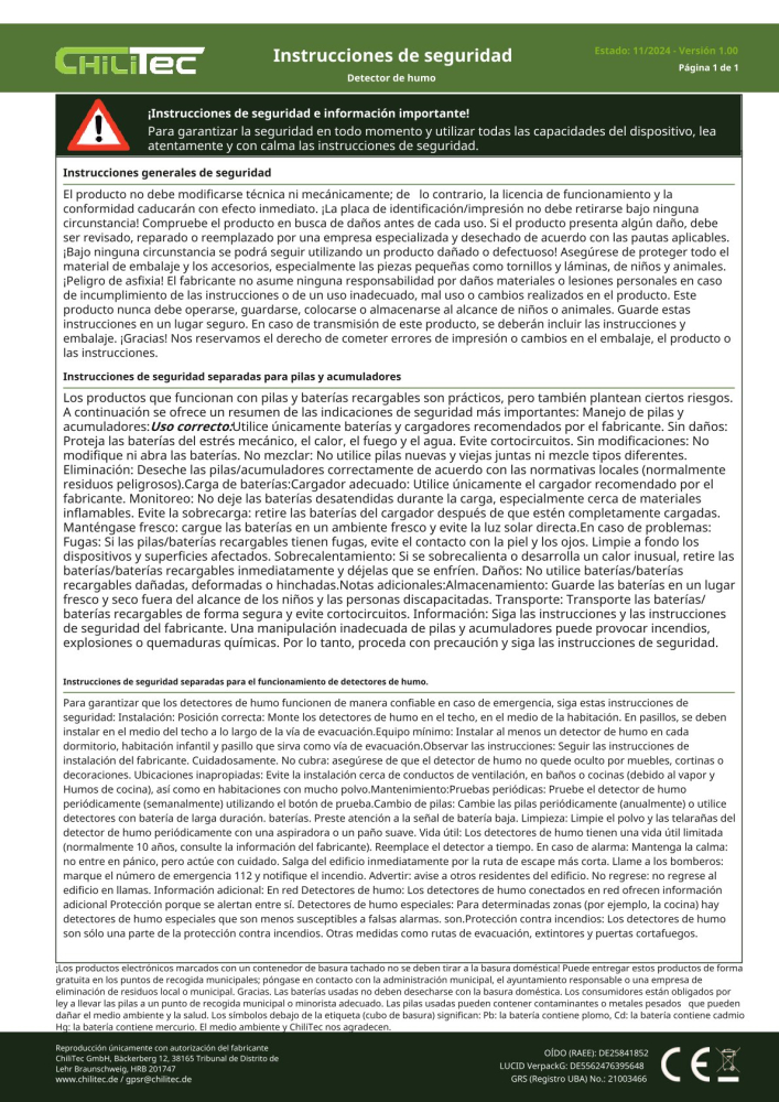 ChilItec Magnetisches Befestigungs-Set für Rauchmelder & Gasmelder 21815