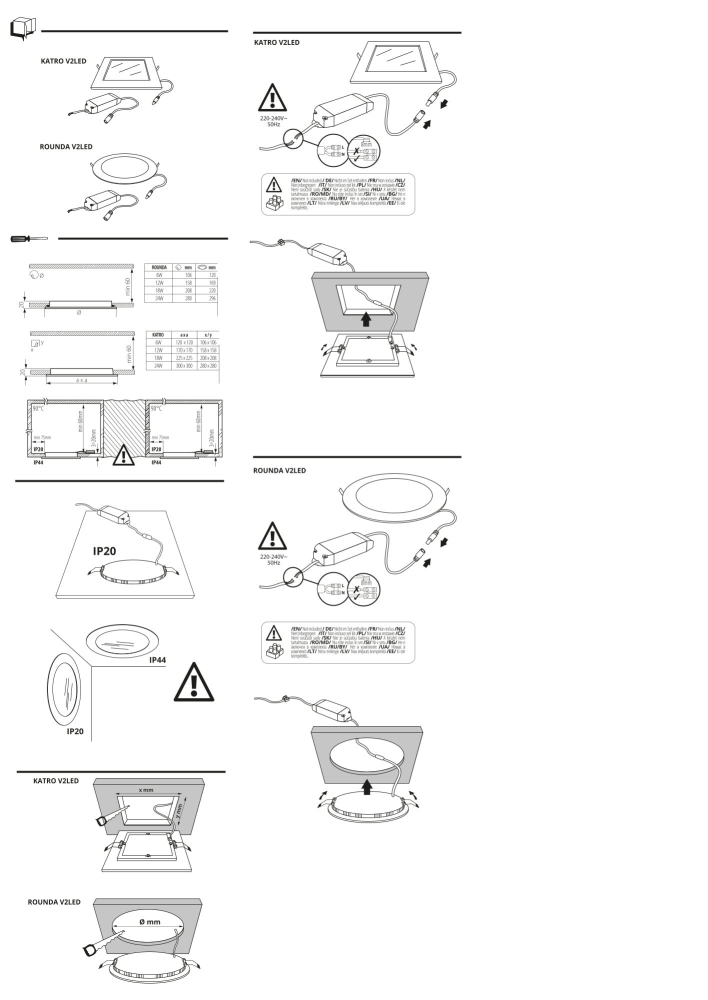 LED Panel 4000K ROUNDA V2 12W 780Lm IP44/20 Downlight weiß 28931