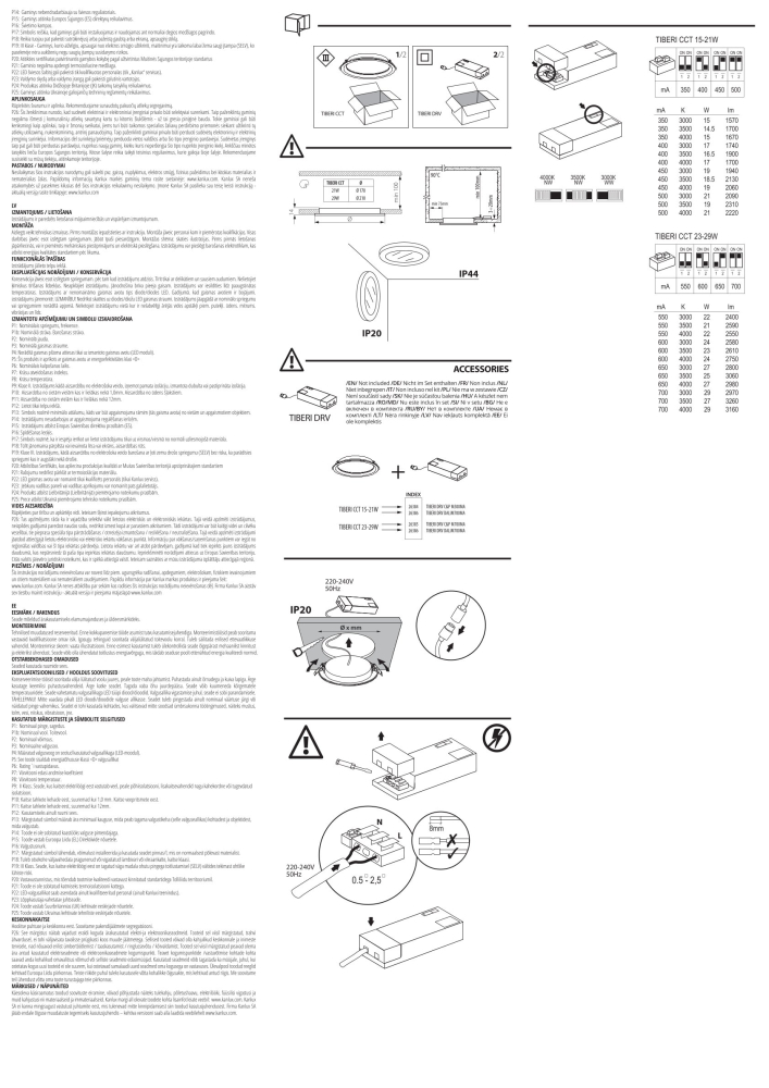 Kanlux LED Einbauleuchte TIBERI CCT 15-21W-B 3000/3500/4000K RA90 Downlight schwarz 26380