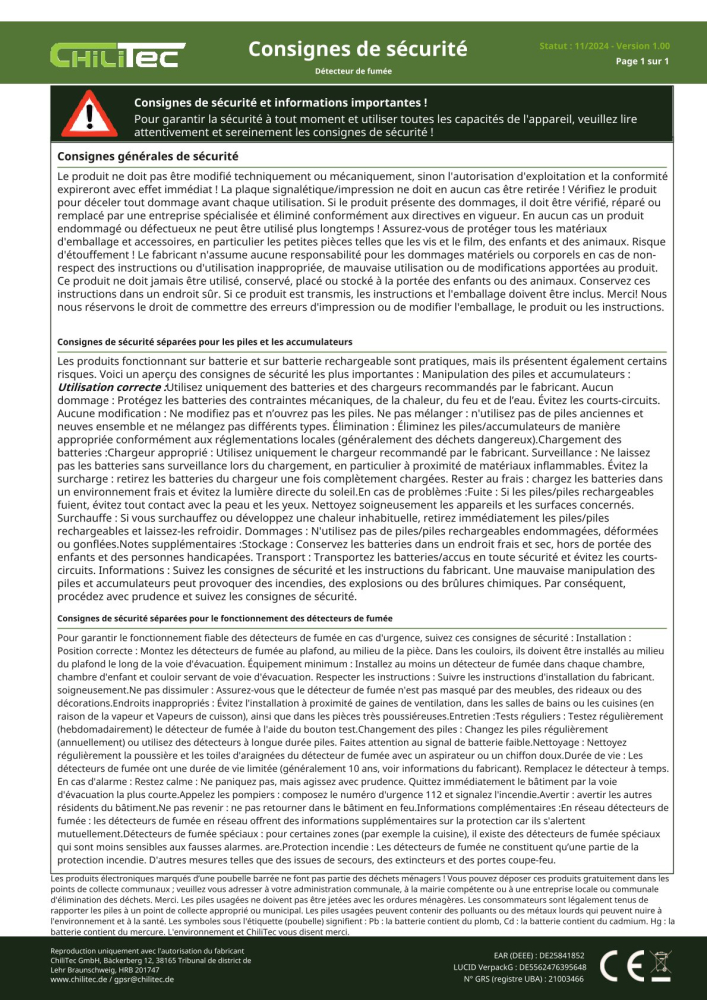 ChilItec Magnetisches Befestigungs-Set für Rauchmelder & Gasmelder 21815