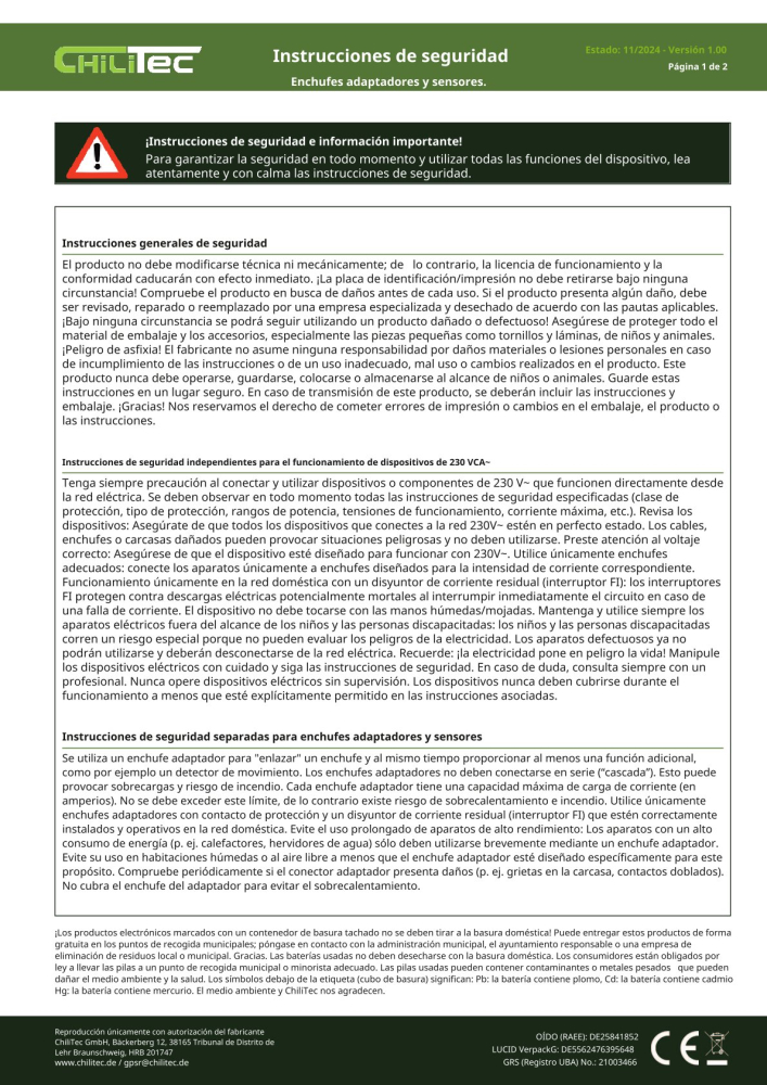 Zwischenstecker mit Bewegungsmelder 1200W, LED geeignet, 22684