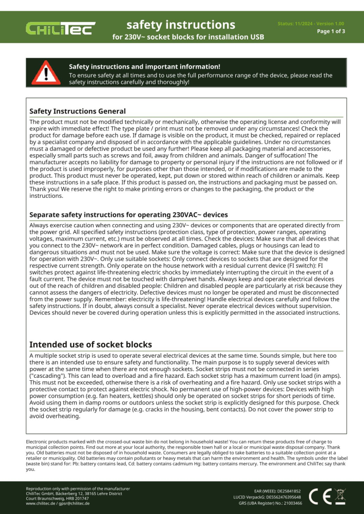 Aufbausteckdosen 2-fach Steckdosenblock + 2x USB A+C 3,1A weiss 23650