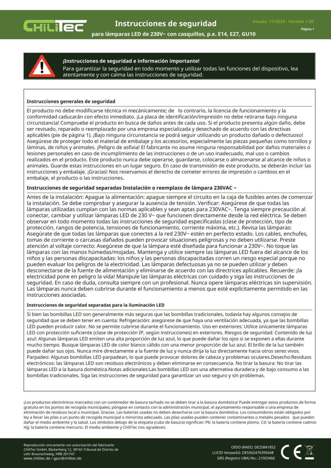 ChiliTec LED Strahler GU10 "W90" warmweiß 825lm 9W 100° 3030K 23878