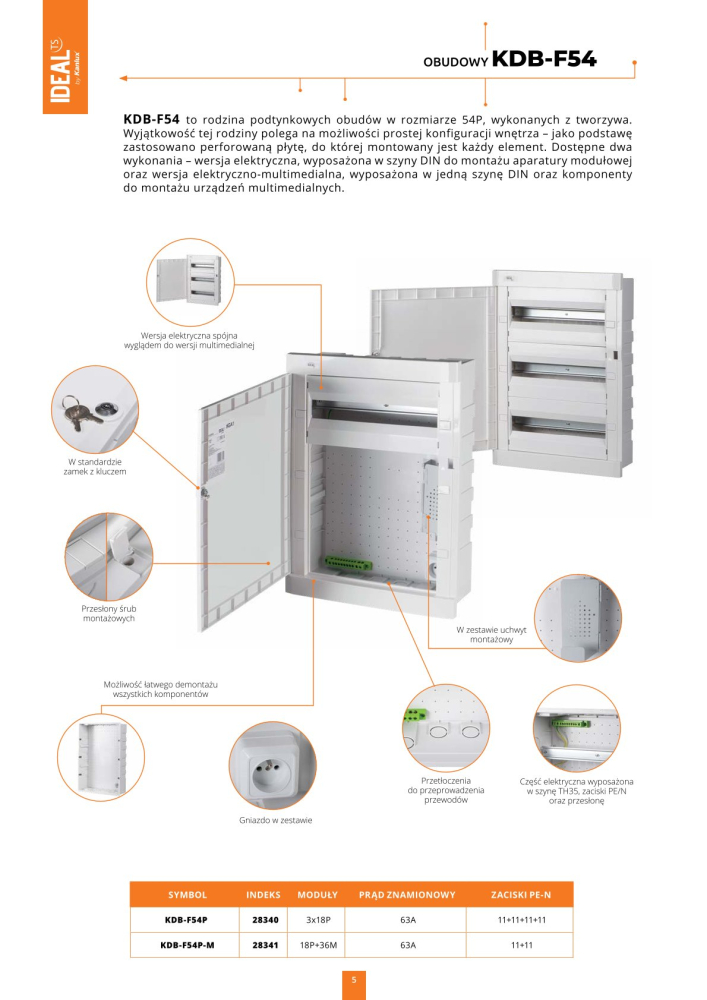 Verteiler Unterputz ABS KDB KDB-F18P 1-reihig 18 Module Sicherungskasten 23626