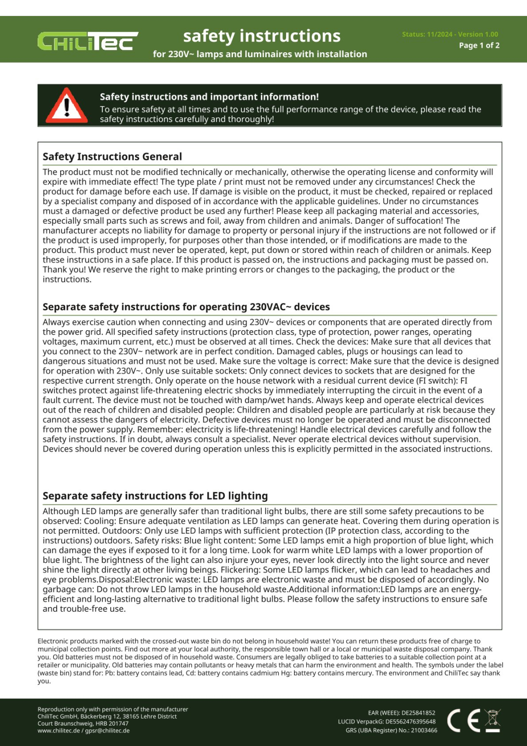 ChiliTec LED Modul "Piatto CCT 5" 100° Einbaustrahler 5W 3000K/4000K/6500K 24101