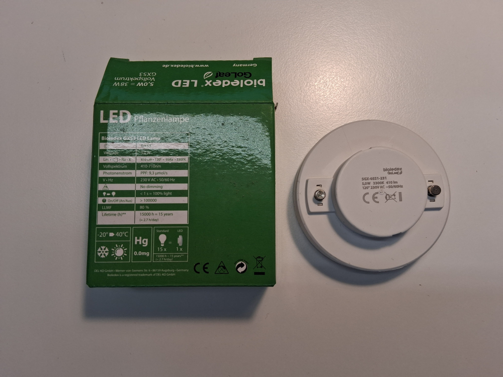Bioledex GoLeaf LED Pflanzenlampe GX53 Vollspektrum für optimales Pflanzenwachstum