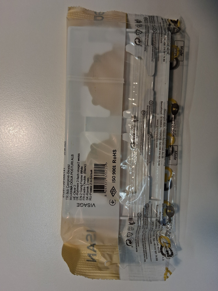 Gunsan Visage 2-fach Rahmen fuer 2 Steckdosen Lichtschalter Dimmer weiss 1281100000141