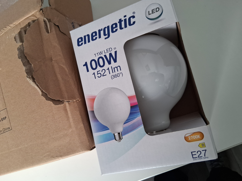 LED Lampe G120 11W Energetic E27 1521Lm 2700K Filament Leuchtmittel Globe Ø124