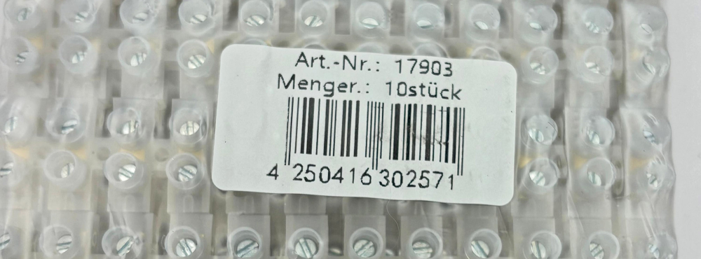 Lüsterklemmen transparent 1,5-2,5mm², 12 Klemmen Messingeinsatz, 17903