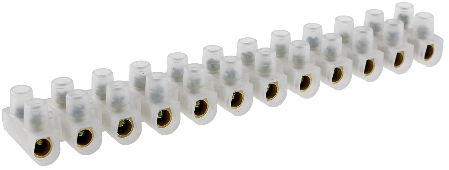 Lüsterklemmen transparent 10-16mm², 12 Klemmen Messingeinsatz, 17906
