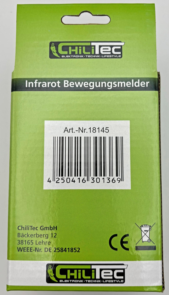 Aufputz Bewegungsmelder CBM 3-Draht 180° IP44 Schwarz 1-1200W 18145