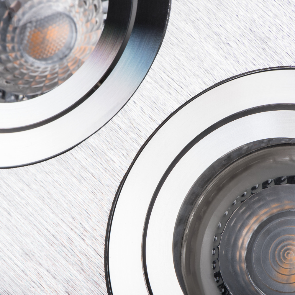 Deckeneinbauleuchte SEIDY CT-DTL250-AL 2-fach Einbaurahmen gebürstetes Aluminium